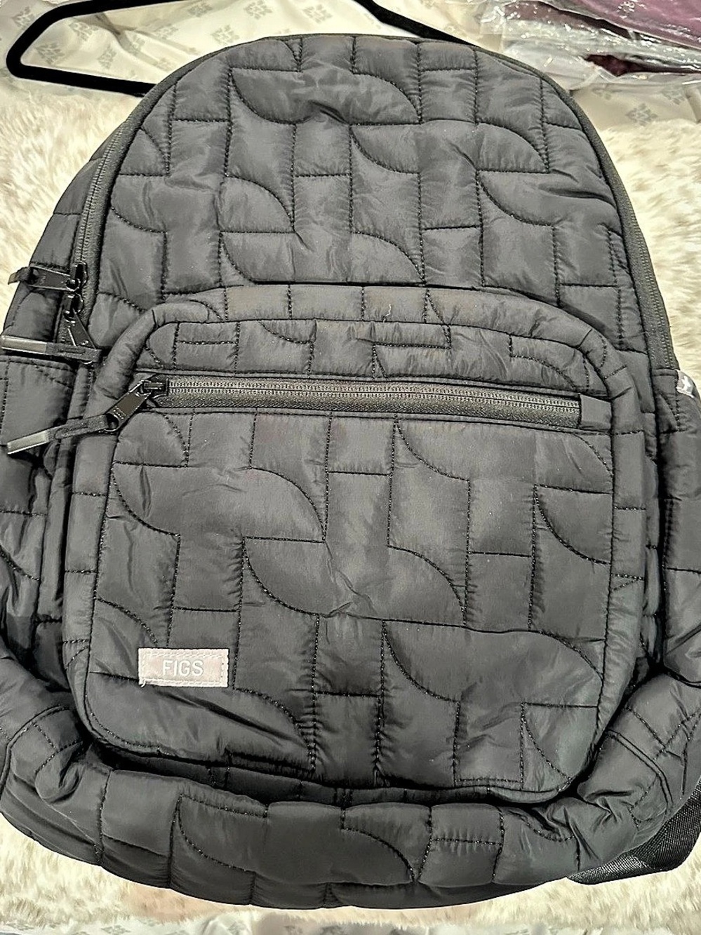 FIGS Unisex Quilted Puffer Backpack in Black NWT